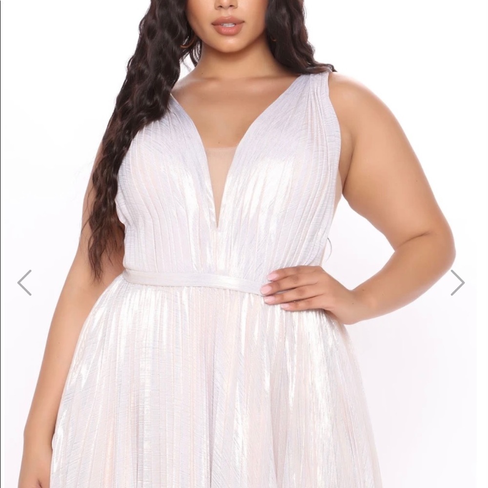 Metallic Champagne Maxi Dress